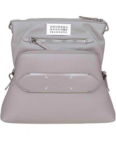 Maison Margiela 5ac Small Soft Bag In Gray Leather