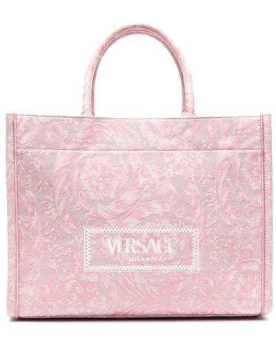 Versace Large Tote Embroidery Jacquard - Pink
