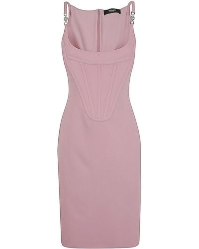 Versace Cocktail Dress Enver Satin Fabric - Purple