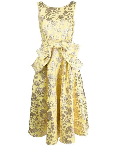 P.A.R.O.S.H. Oversize Bow Detail Dress - Yellow