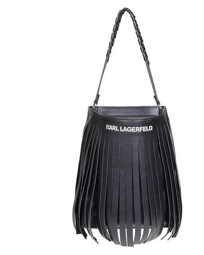 Karl Lagerfeld Fringed Bag - Black