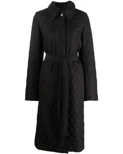Stella McCartney Diamond-quilted Belted Coat - Black