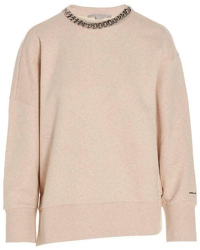 Stella McCartney Sweatshirt With Removable Chain Detail - Natural