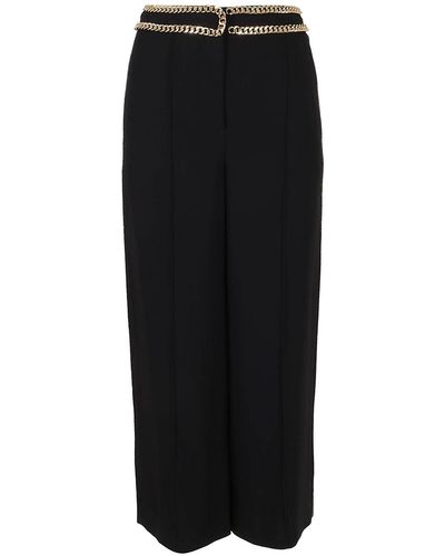 Moschino Chain Detailed Culotte Trousers - Black