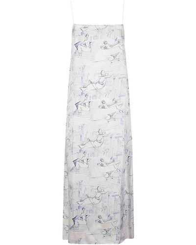 Khaite Long Dress With Straps - White