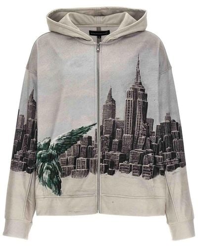 Who Decides War Angel Over The City Hoodie - Gray