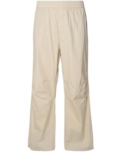Burberry Beige Cotton Blend Trousers - Natural