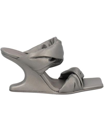 Rick Owens Cantilever 8 Twisted Leather Sandal - Metallic