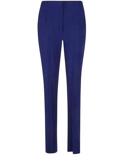 Alexander McQueen Thin Crepe Trousers - Blue