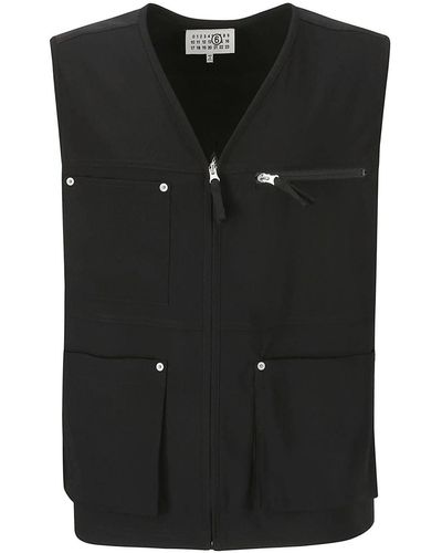 MM6 by Maison Martin Margiela V-neck Vest - Black