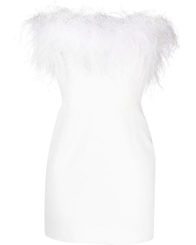 New Arrivals Feathers Detail Short Dress - White