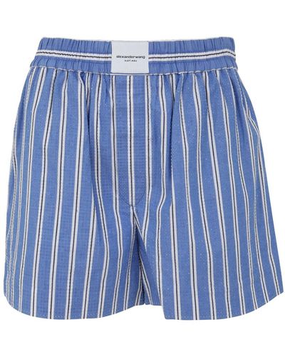 Alexander Wang Classic Boxer With Clear Bead Hotfix - Blue