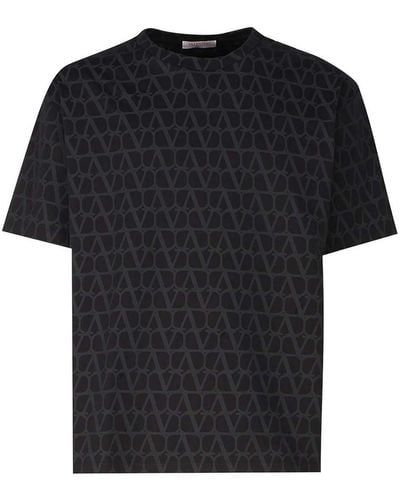 Valentino Garavani Cotton T-shirt With Soft Shoulders - Black
