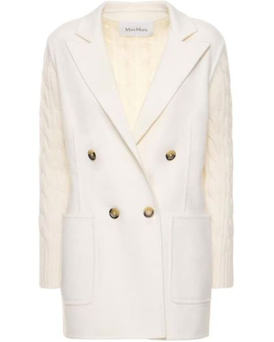 Max Mara Dalida Jacket In Wool And Cashmere - White