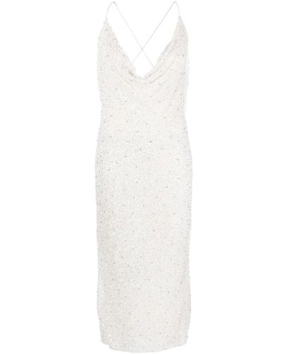 retroféte Frida Sequins Long Dress - White