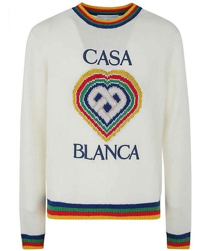 Casablancabrand Heart Boucle Brand Sweater - Gray