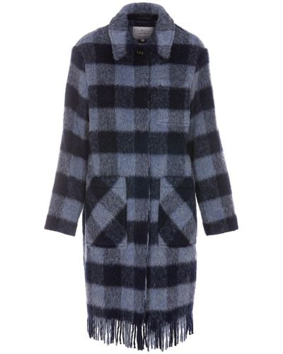 Woolrich Checked Coat - Blue