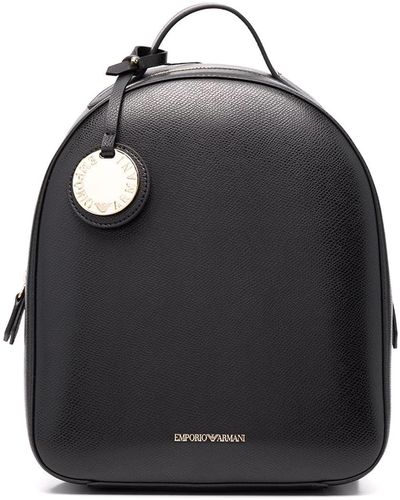 Emporio Armani Embossed Logo Backpack - Black
