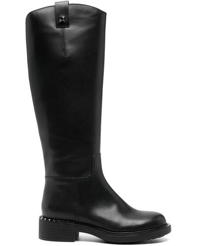 Ash Faith Leather Boots - Black
