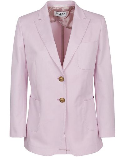 SAULINA Single Breasted Blazer - Pink