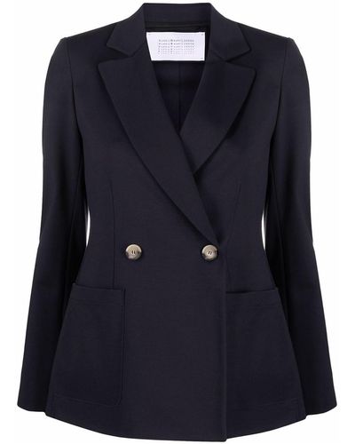Harris Wharf London Notched-lapel Double-breasted Jacket - Blue