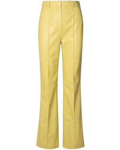 Nanushka Leena Lime Polyurethane Pants - Yellow