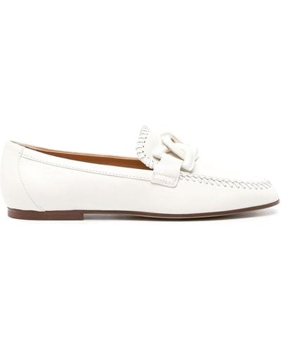 Tod's Chain Motif Loafers - White