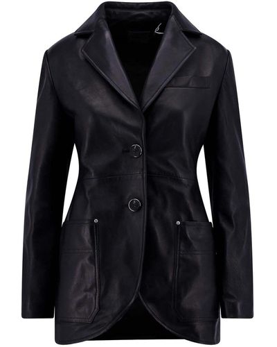 DURAZZI MILANO Tailored Leather Blazer - Black