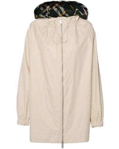 Burberry Beige Cotton Trench Coat - Natural