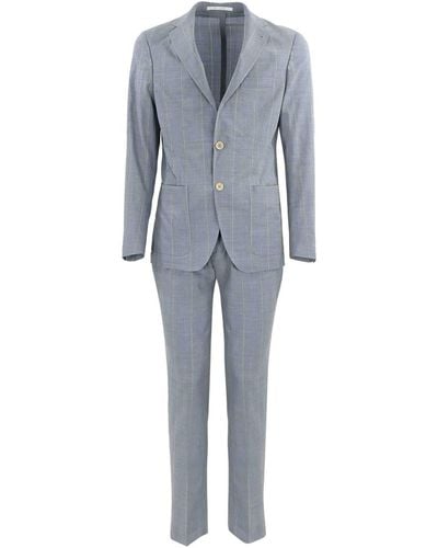 Eleventy Single-breasted Light Blue Pinstripe Suit