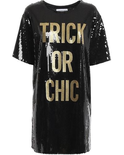 Moschino Trick Or Chic Sequin Short Dress - Black