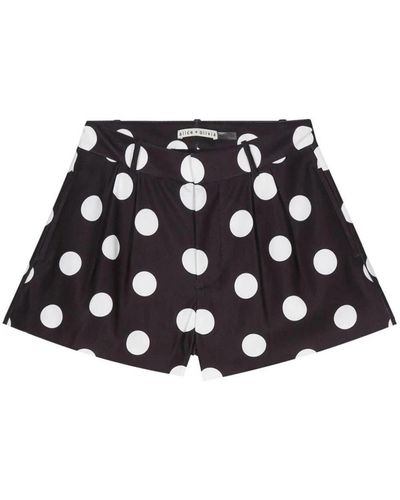 Alice + Olivia Polka Dots Shorts - Black