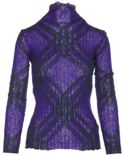 Burberry Long Sleeves Top - Purple