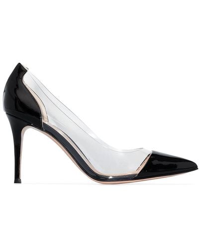 Gianvito Rossi Plexi 85 Patent Leather And Pvc Court Shoes - Black