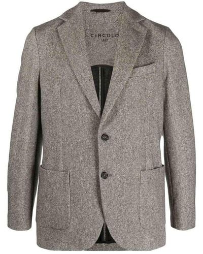 Circolo 1901 Single-breasted Cotton Jacket - Grey