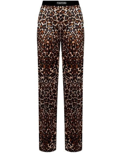 Tom Ford Leopard-print Pajama Pants - Brown