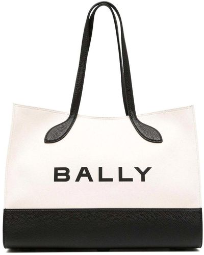 Bally Bar Keep On Cotton Tote Bag - White