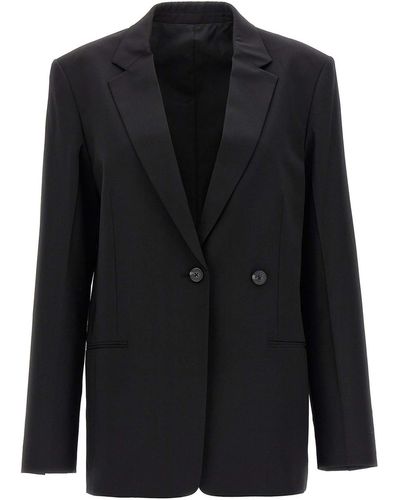 Helmut Lang Wool Single Breast Blazer Jacket - Black