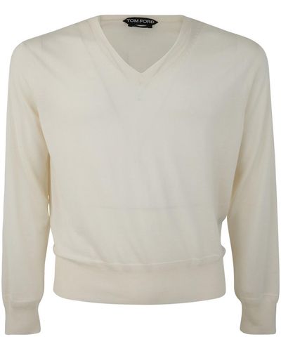 Tom Ford V Neck Sweater - White