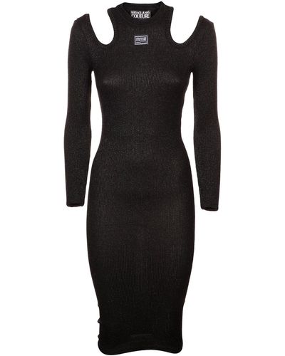 Versace Cut-out Shoulder Dress - Black