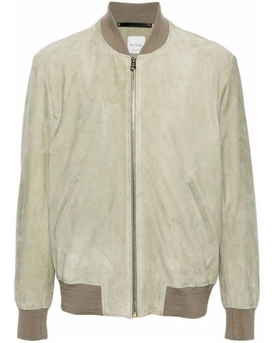 Paul Smith Suede Bomber Jacket - Natural
