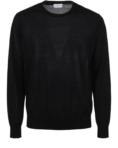 Ballantyne Wool Crewneck Knitted Pullover - Black