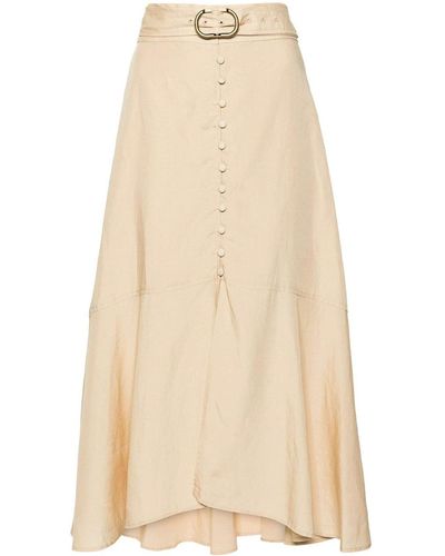 Twin Set Skirt With Slit - Natural