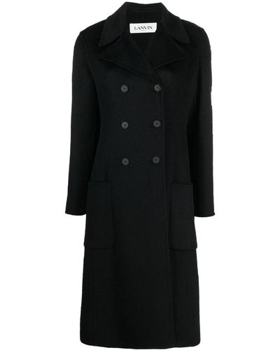 Lanvin Double Breasted Mid Length Coat - Black