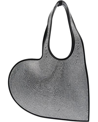 Coperni Crystal-embellished Mini Heart Tote Bag - Gray