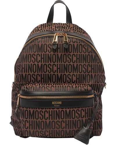 Moschino All Over Logo Backpack - Brown