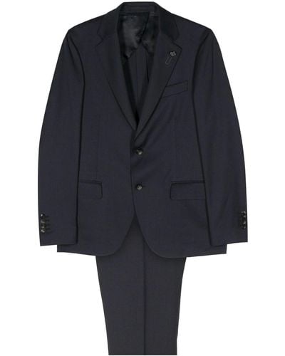Lardini Brooch Detail Suit - Blue
