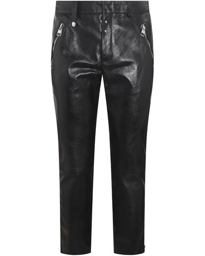 Alexander McQueen Leather Trousers - Grey