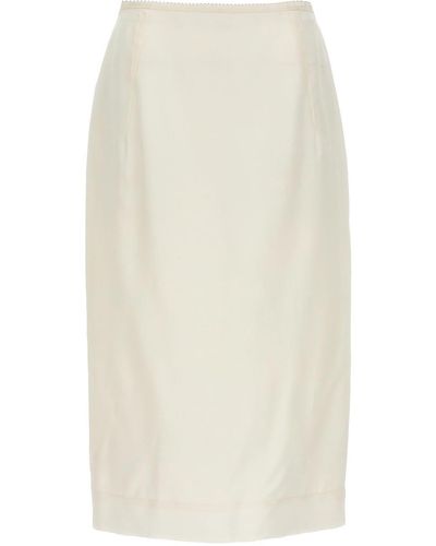N°21 Silk Longuette Skirt - White