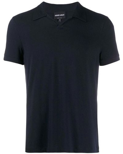 Giorgio Armani Blue Polo Shirt - Black